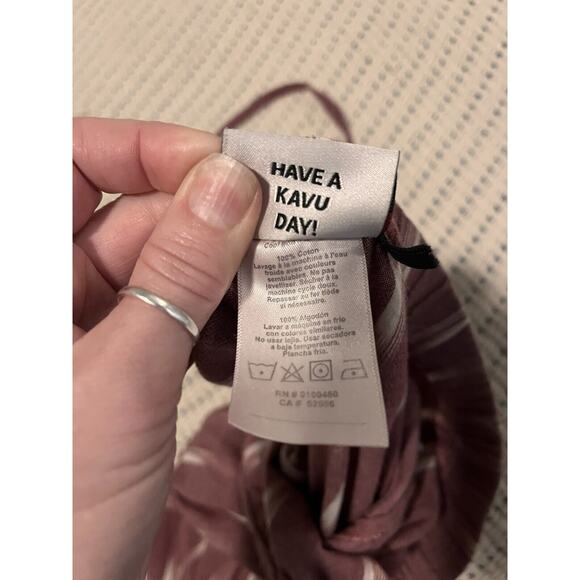 Kavu Large Long Maxi Dress With POCKETS Rusty Red Geometric Print - Picture 8 of 16